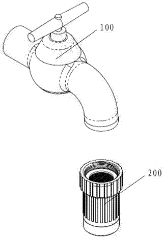 Sterilization water nozzle, sterilization faucet and water purification, sterilization and bacteriostasis method