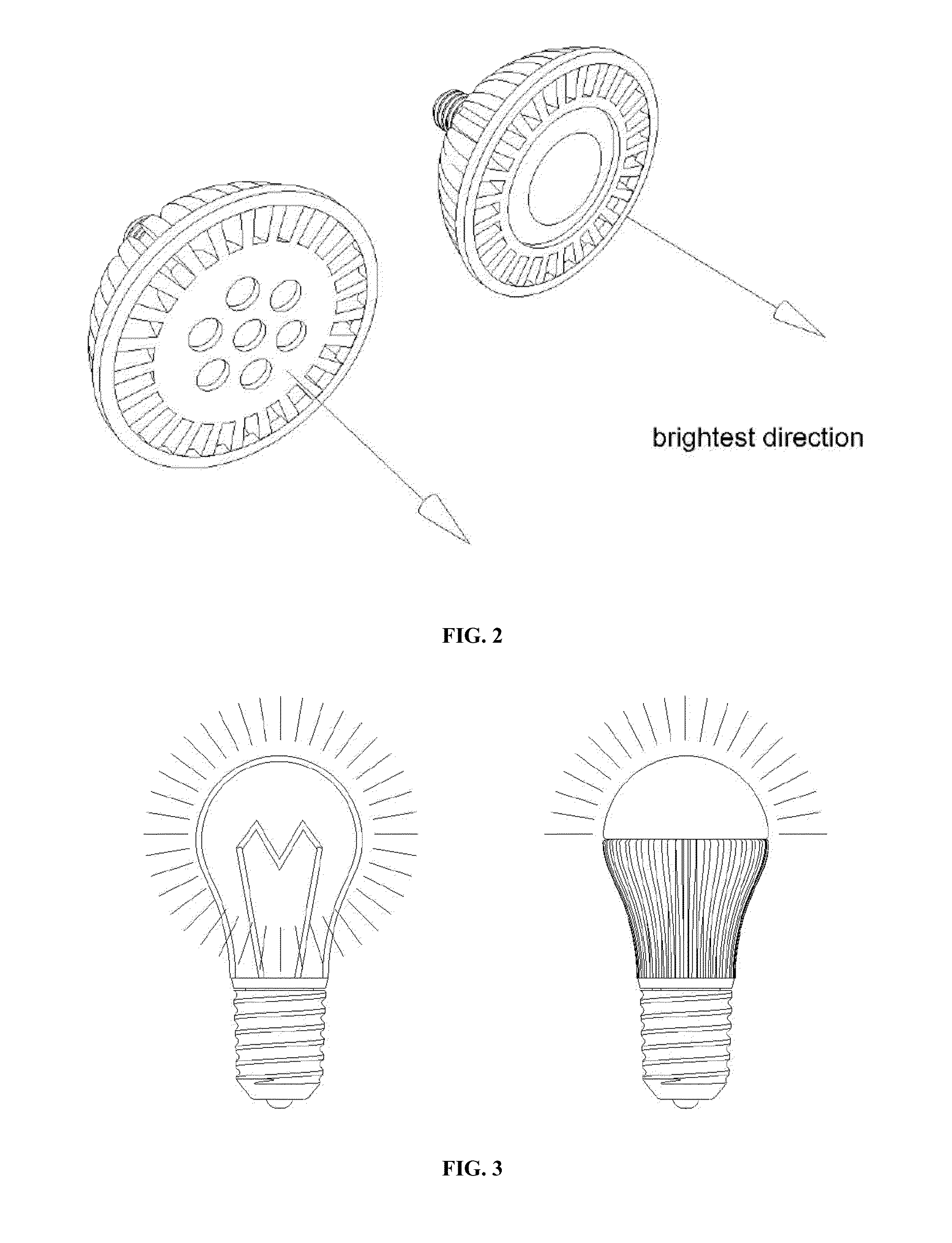 LED bulbs with adjustable light emitting direction