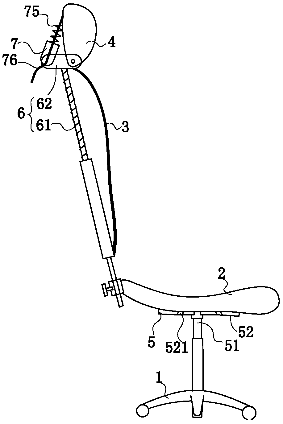 Ergonomic chair with arc-adjustable backrest