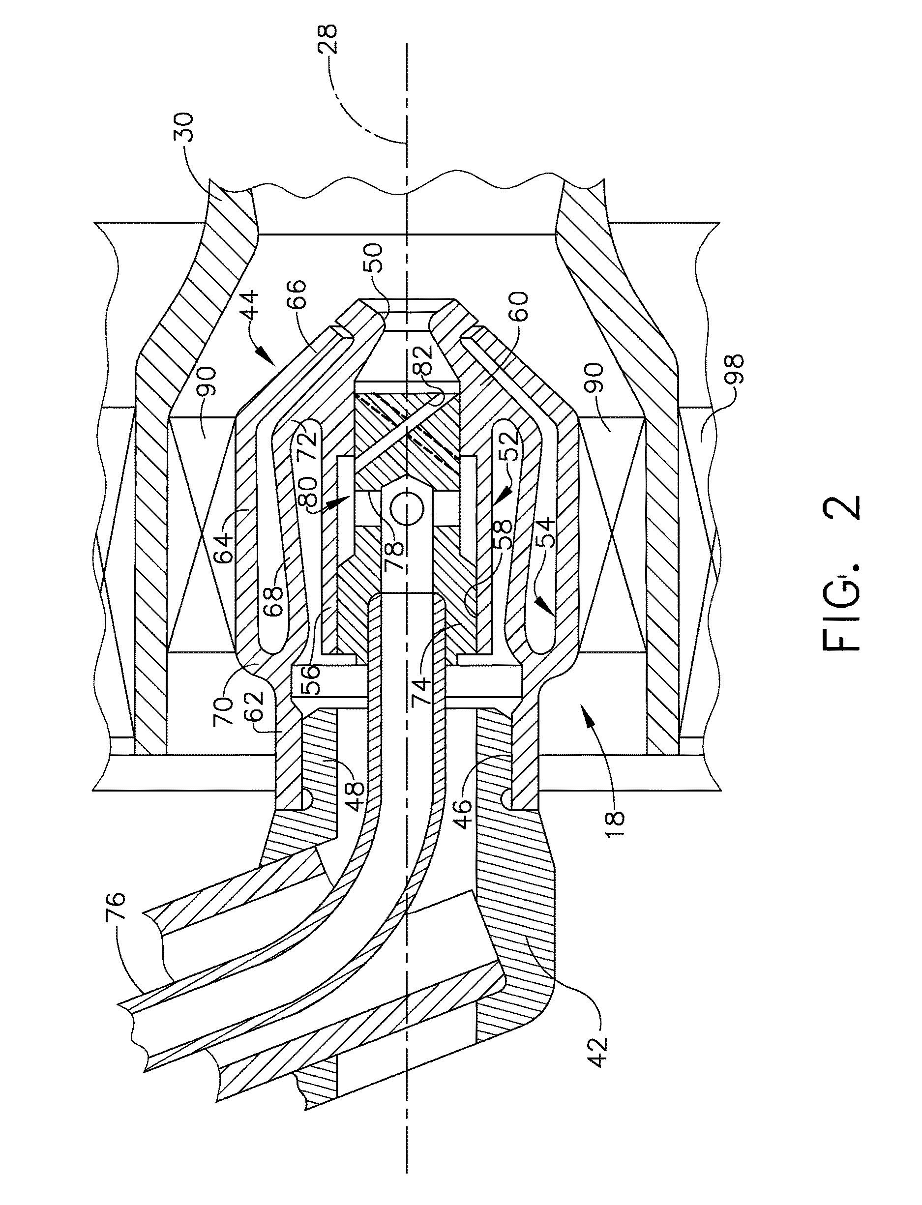 Fuel nozzle with flexible support structures