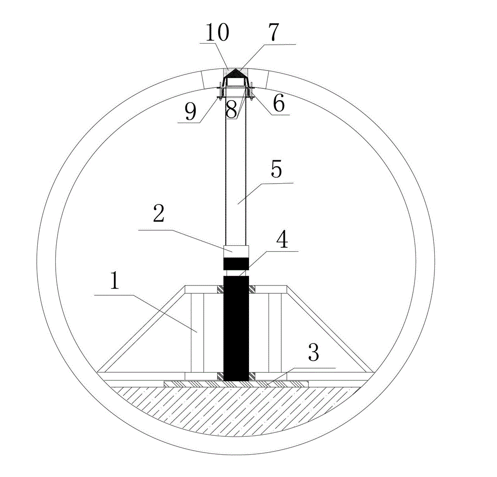 Jacking device of tunnel measuring hole and construction method thereof