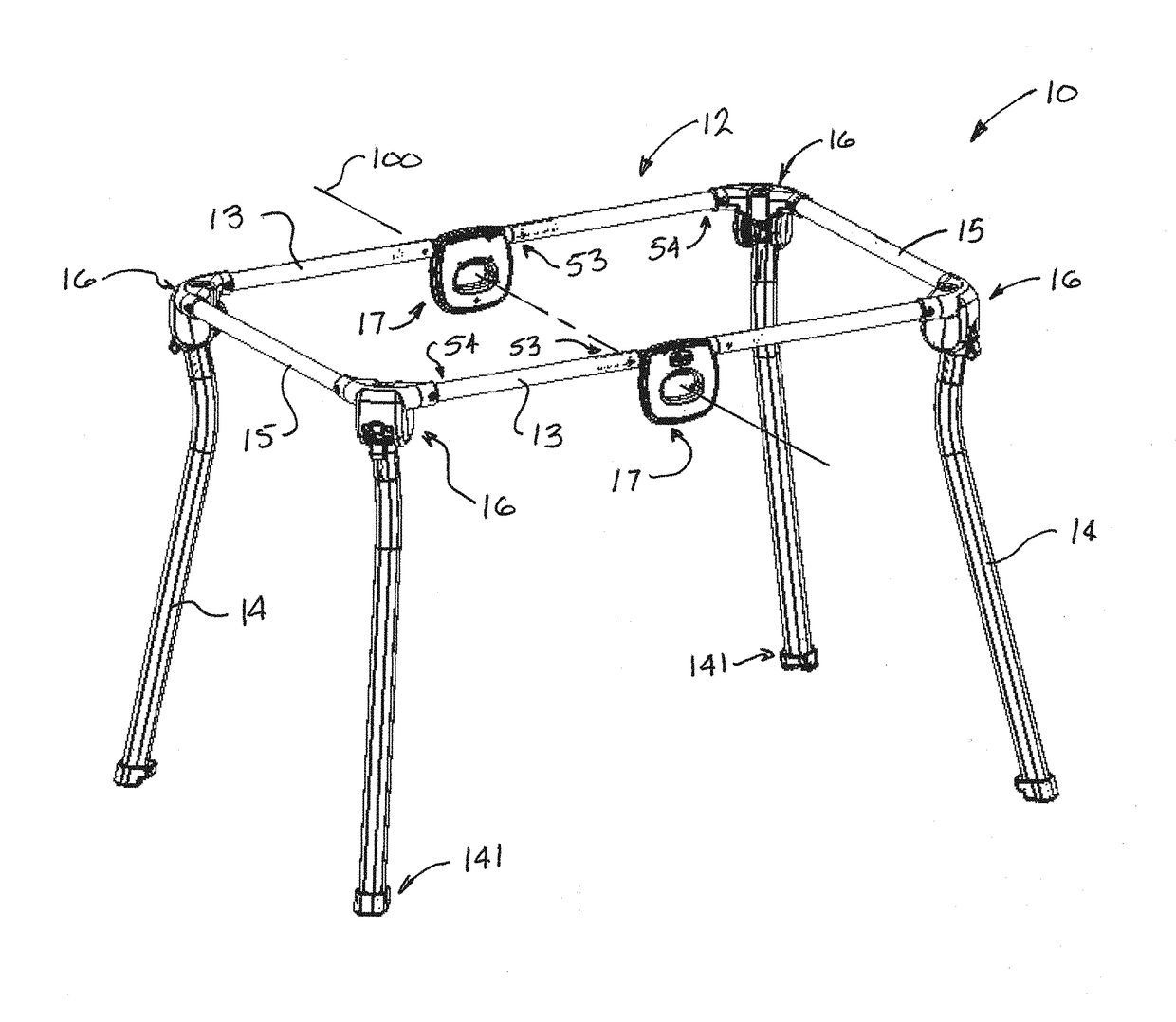 Collapsible crib frame