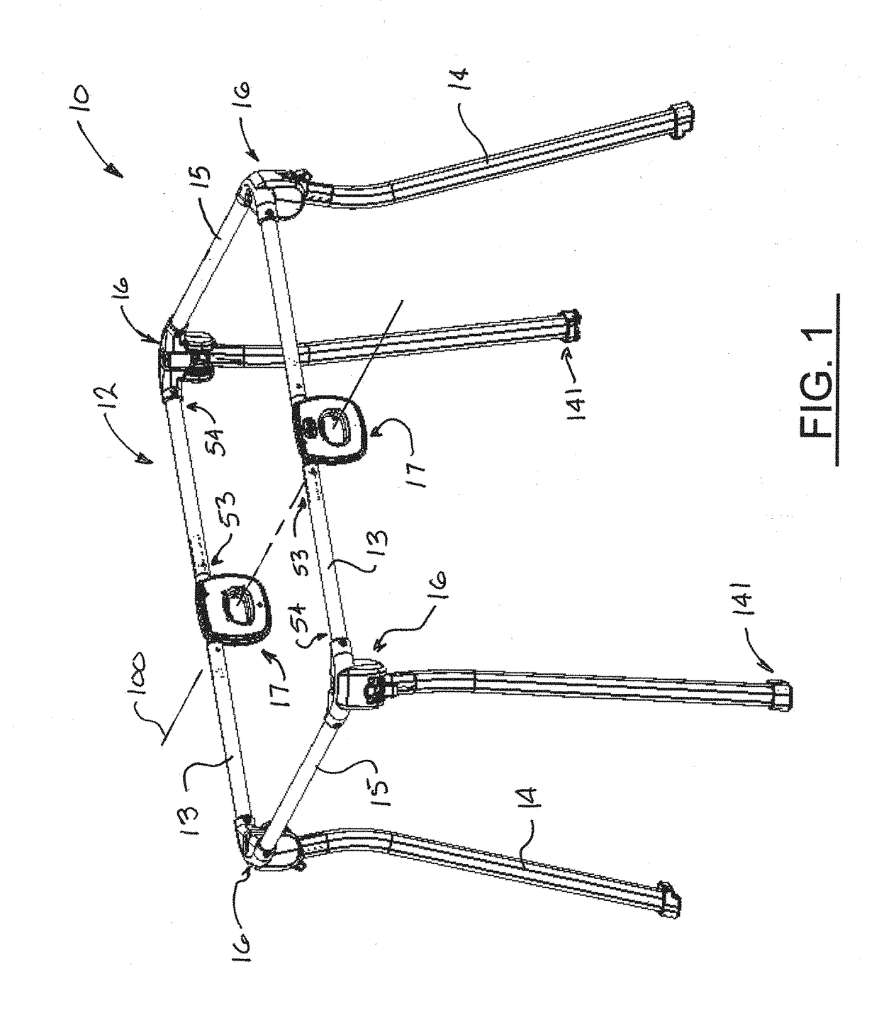 Collapsible crib frame