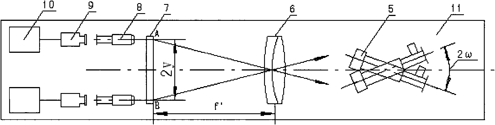 Method for improving focal distance detection precision of long focal distance collimator