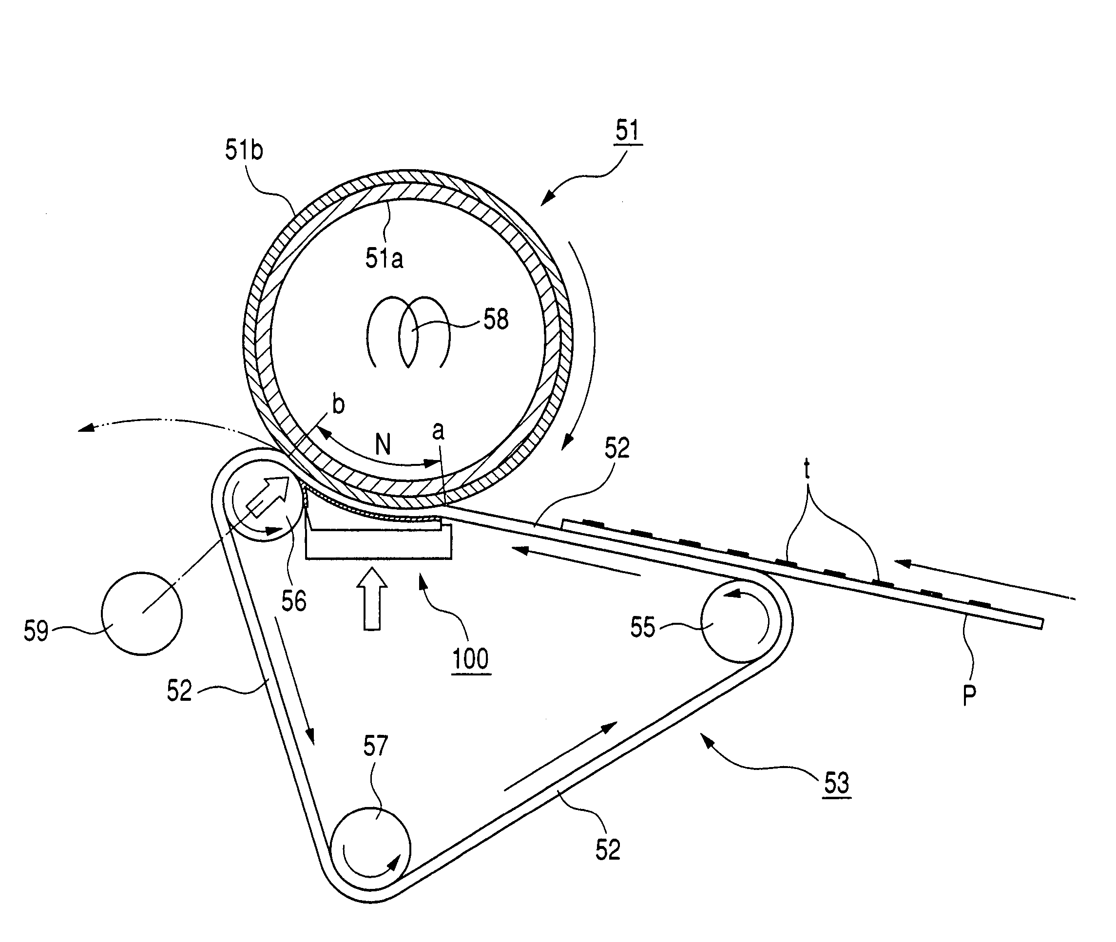 Image heating apparatus with heating nip for preventing image failure