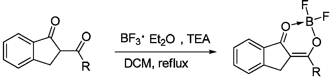 O,O two-tooth type organic boron difluoride fluorescent dye and preparation method thereof