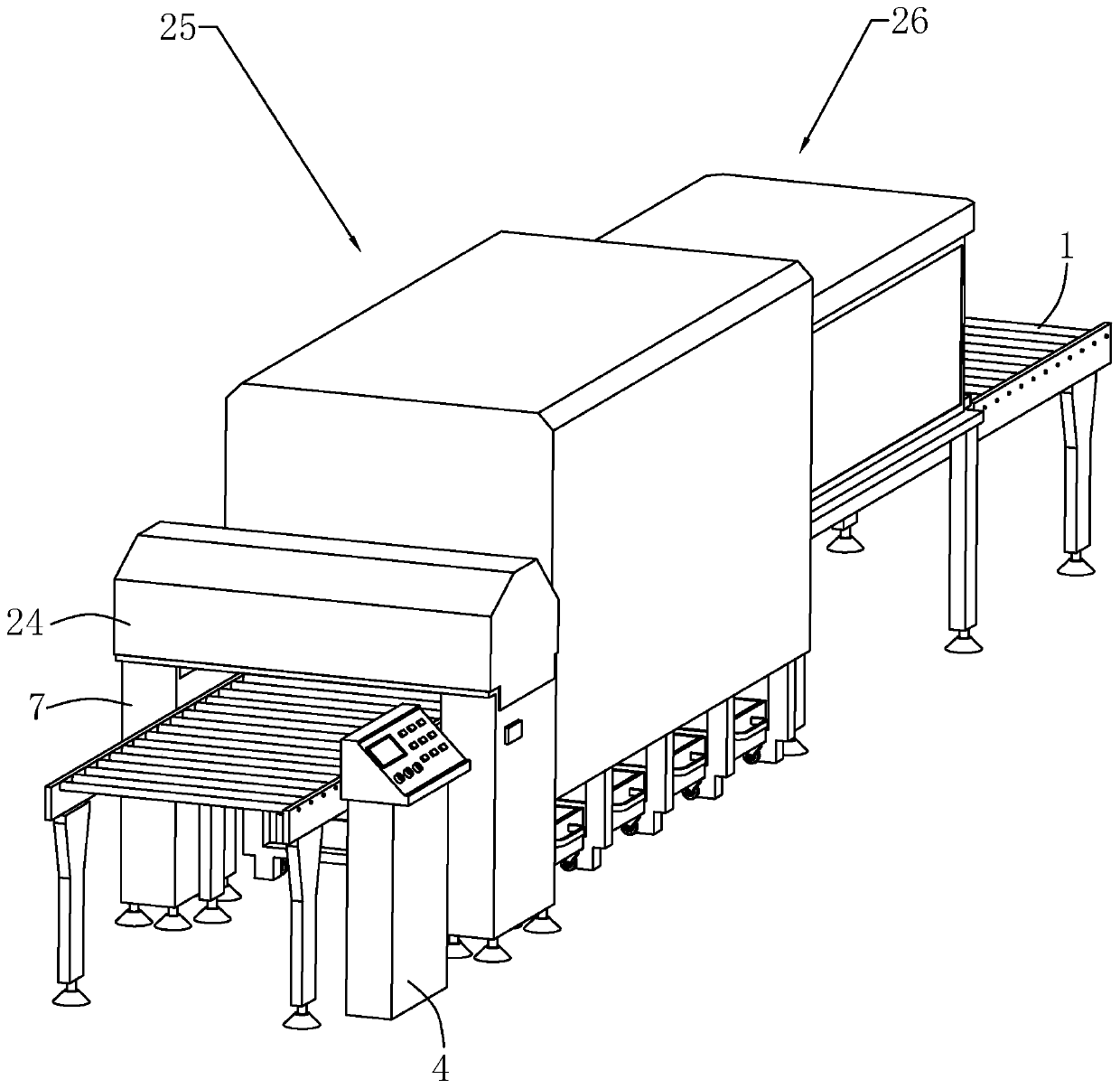 Float glass width real-time detection device