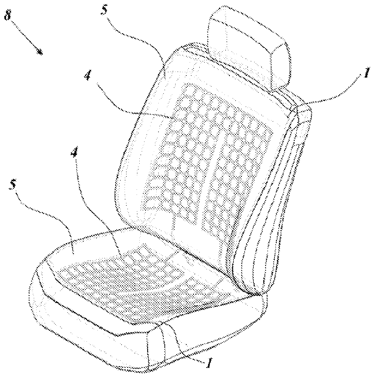 Flexible heat exchanger for thermal control of seating surfaces