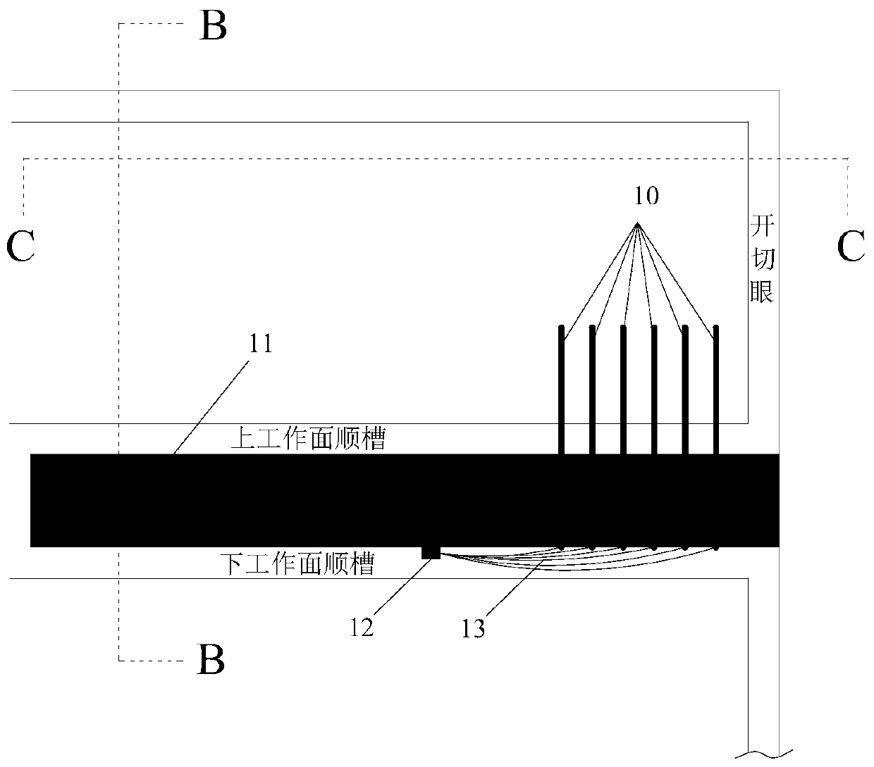 Observation device and method for the dynamic settlement of the basic roof overlying the goaf