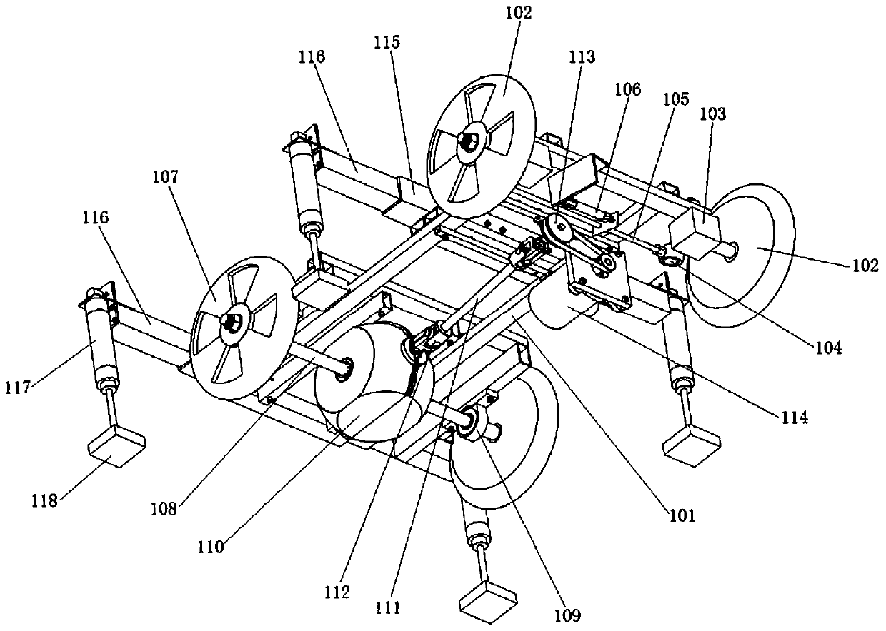 A car chassis of a pneumatic car crane