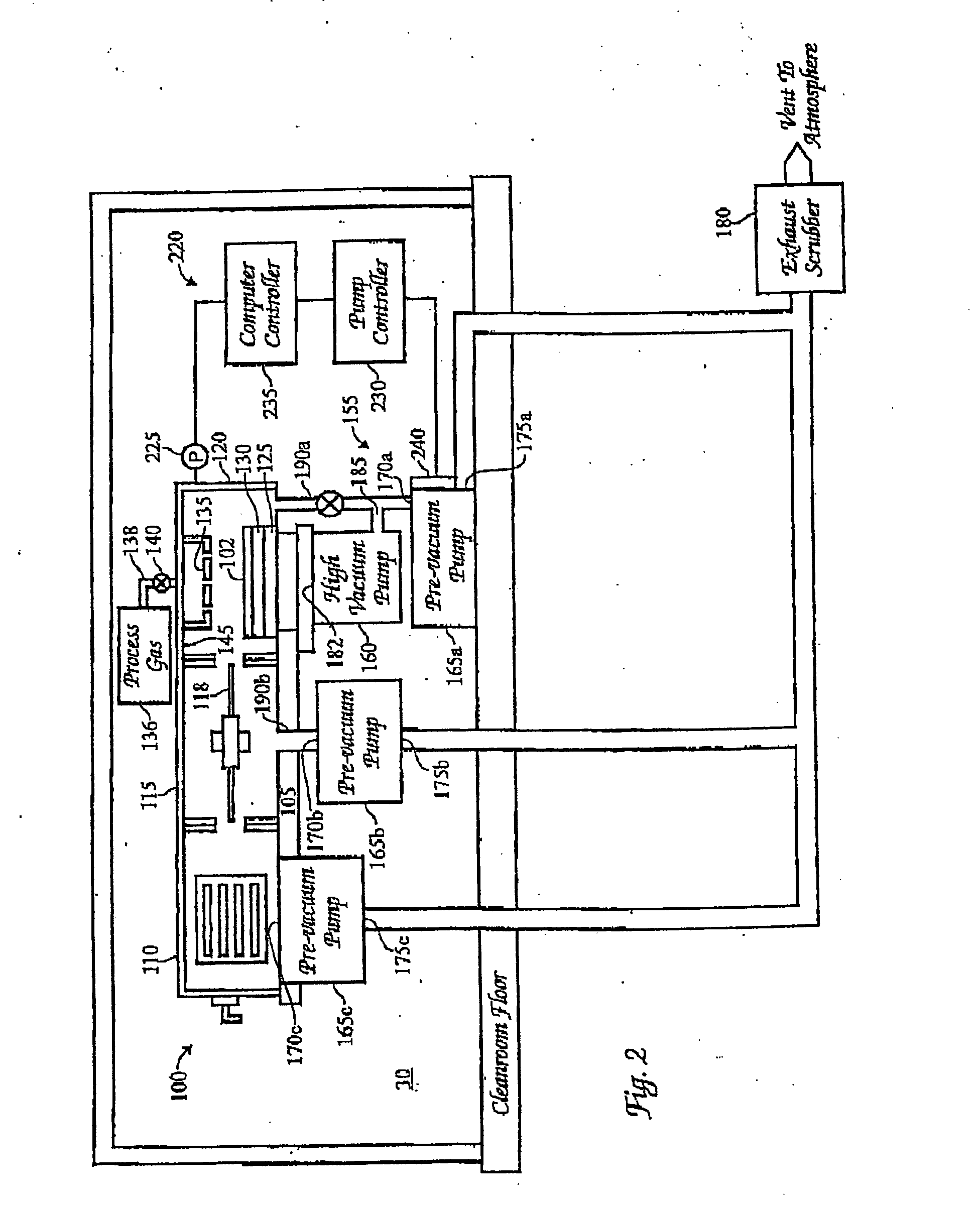 Processing apparatus having integrated pumping system