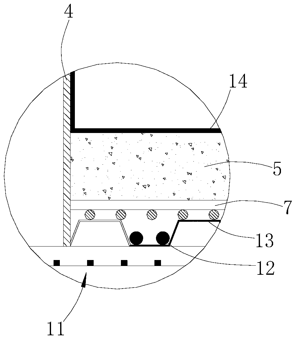 Advanced closing structure of basement roof post-pouring strip and construction method