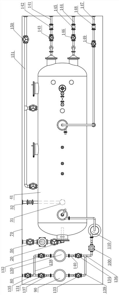 Oil, gas, water and sand four-phase separation integrated device