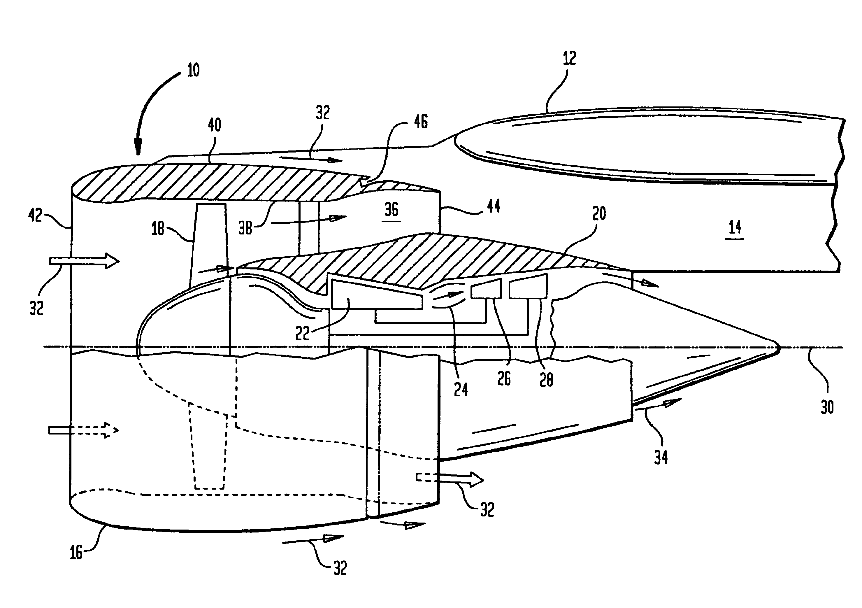 Recessed engine nacelle