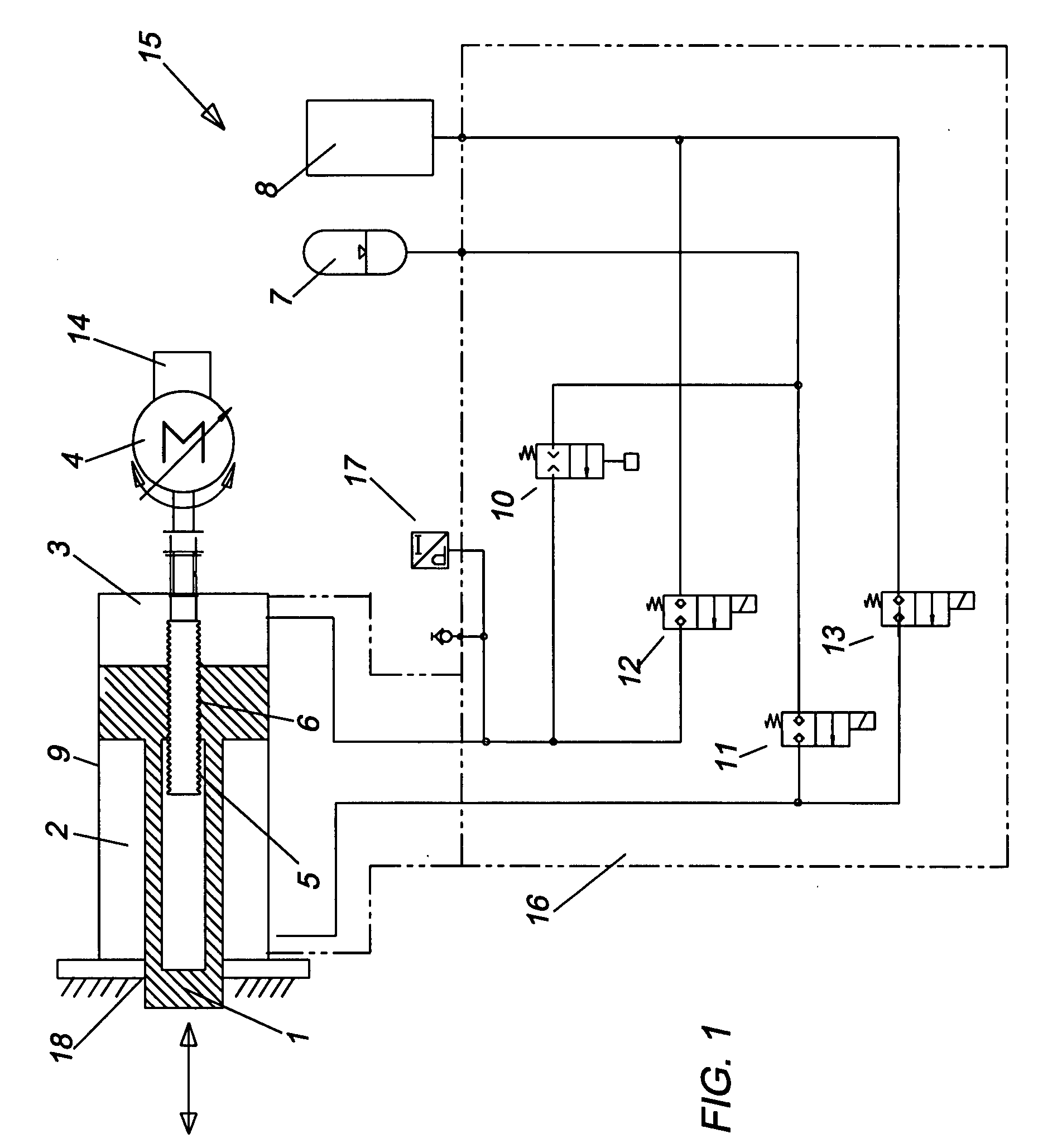 Machine and integrated hybrid drive with regenerative hydraulic force assist