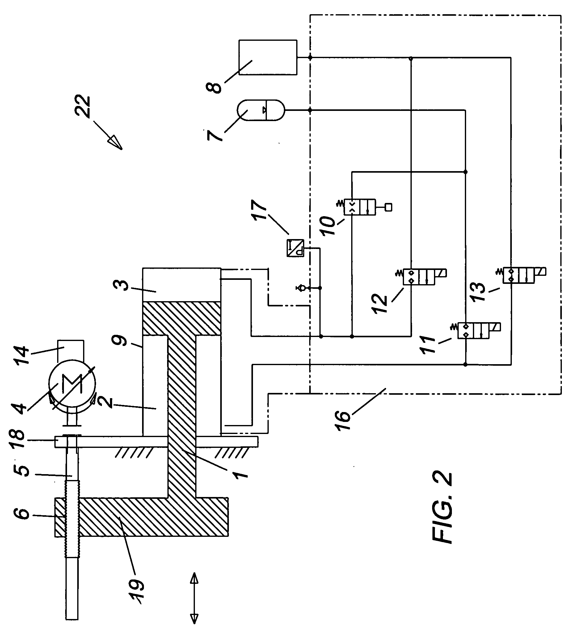 Machine and integrated hybrid drive with regenerative hydraulic force assist