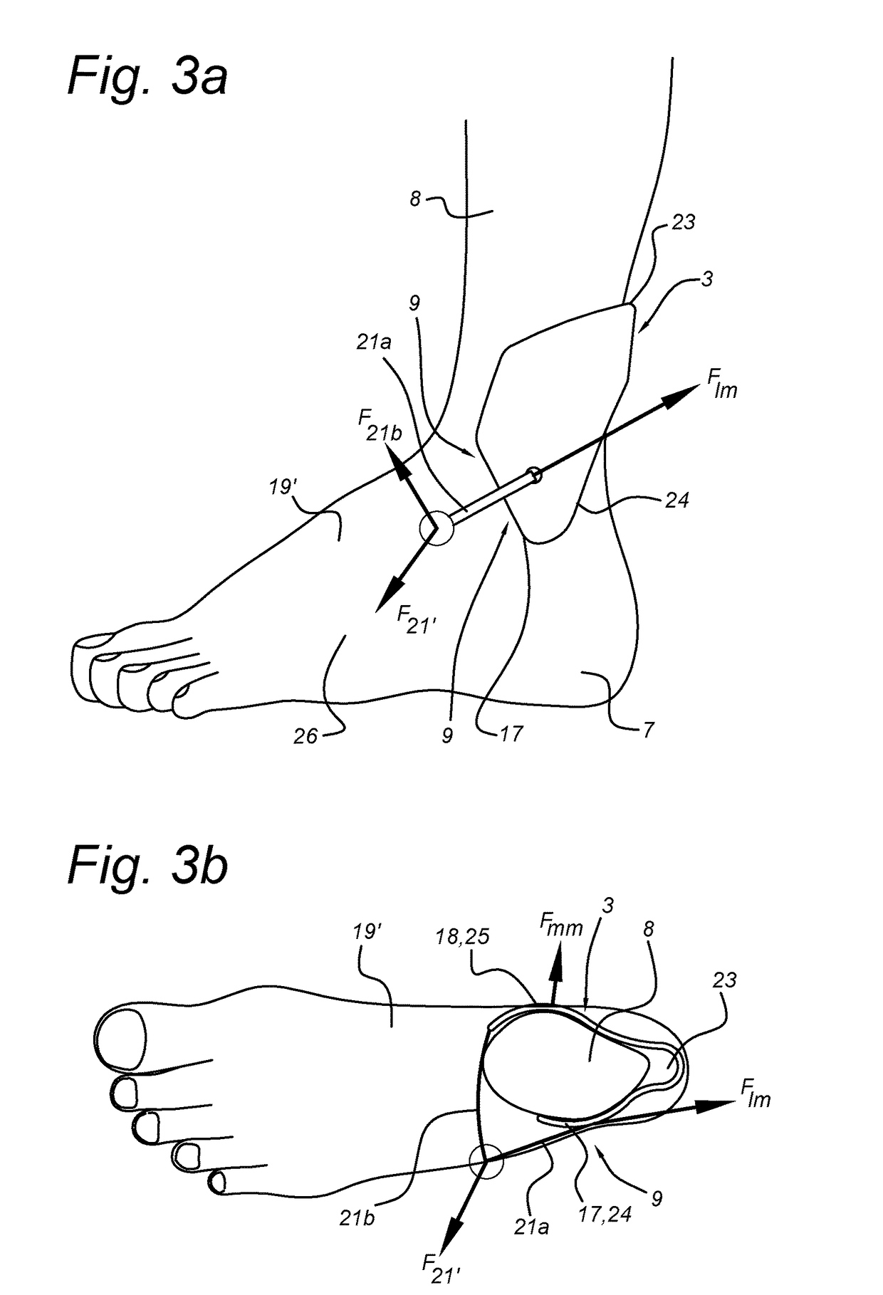 Assembly comprising a shoe, a shaped piece connected with the shoe to support the ankle, and a set of a shaped piece and fixing means for attachment to the shoe