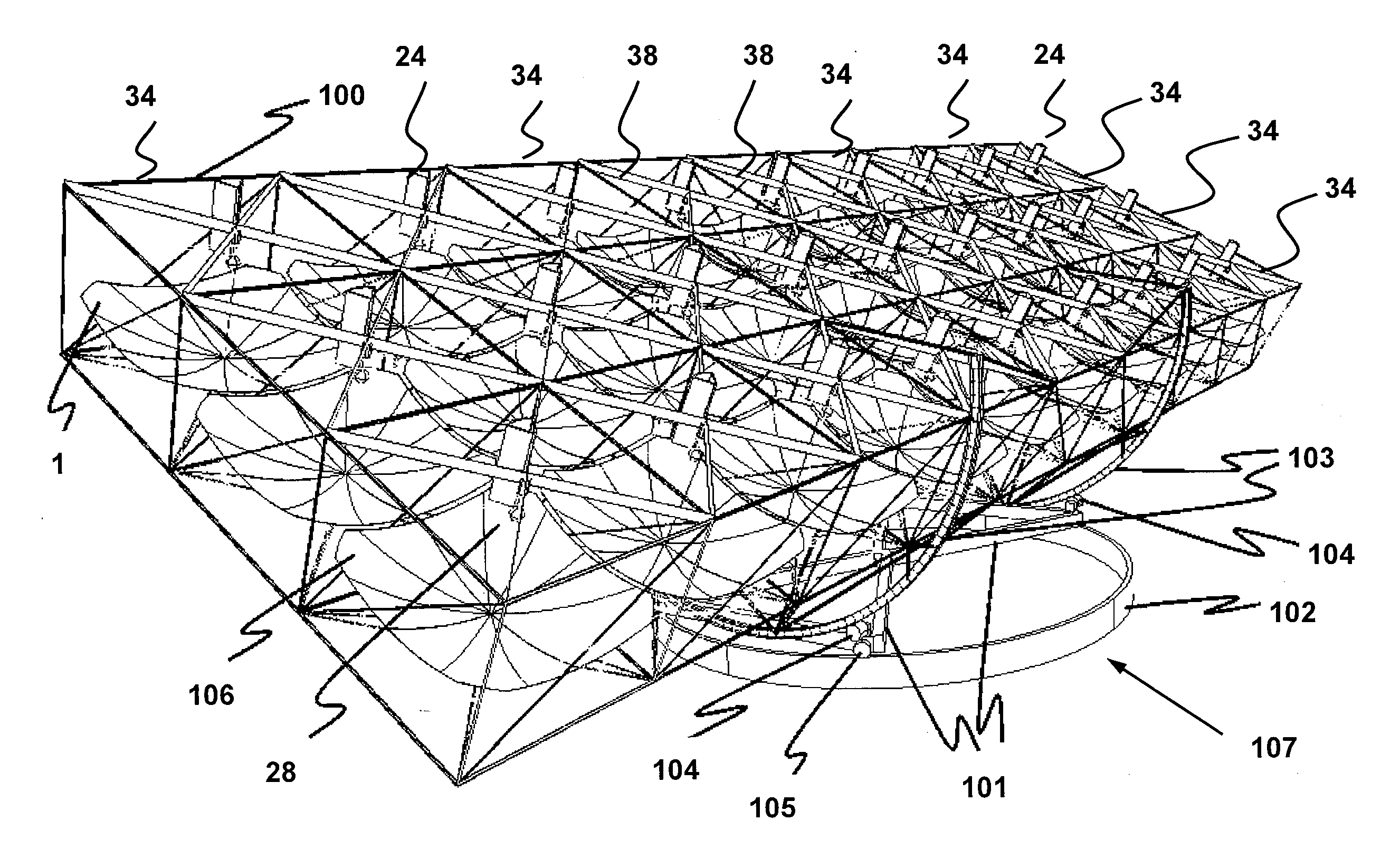 Method of manufacturing large dish reflectors for a solar concentrator apparatus