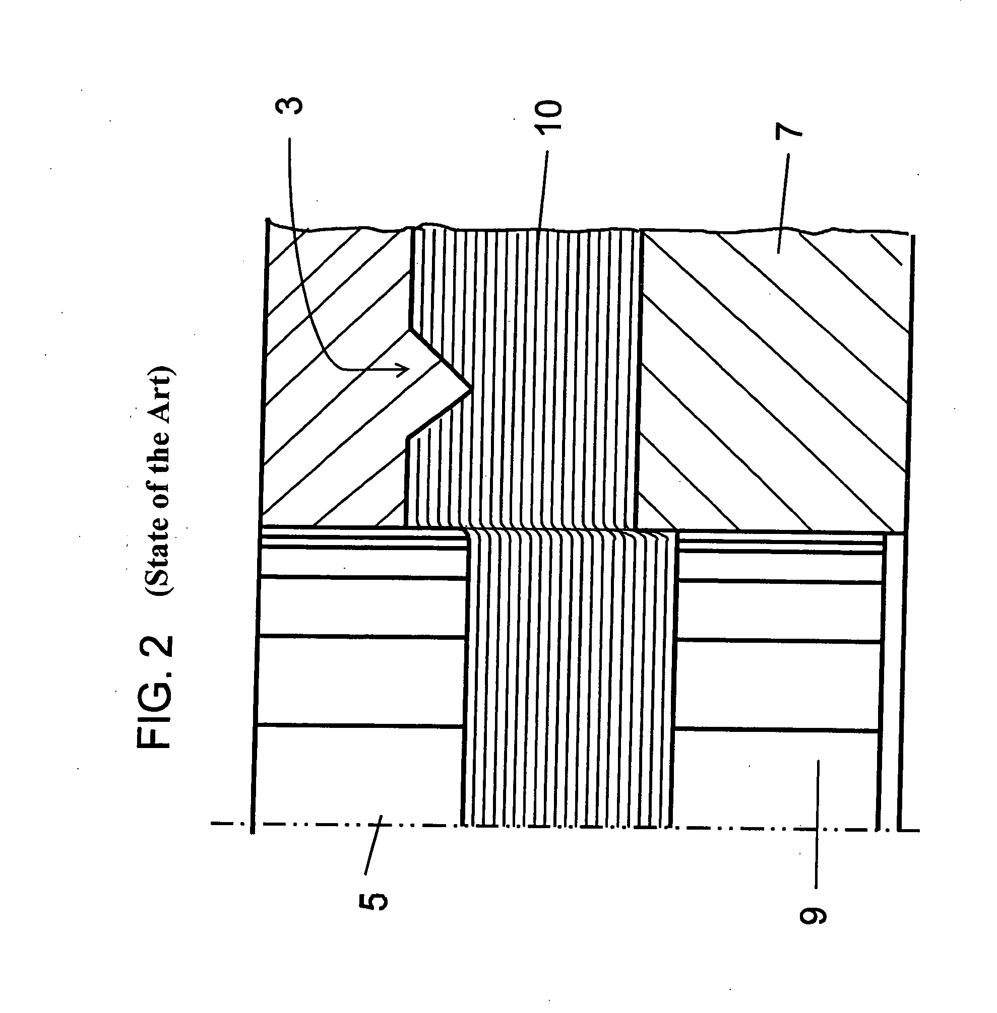 Method and device for the production of a stamping with almost smooth cutting and enlarged functional surface