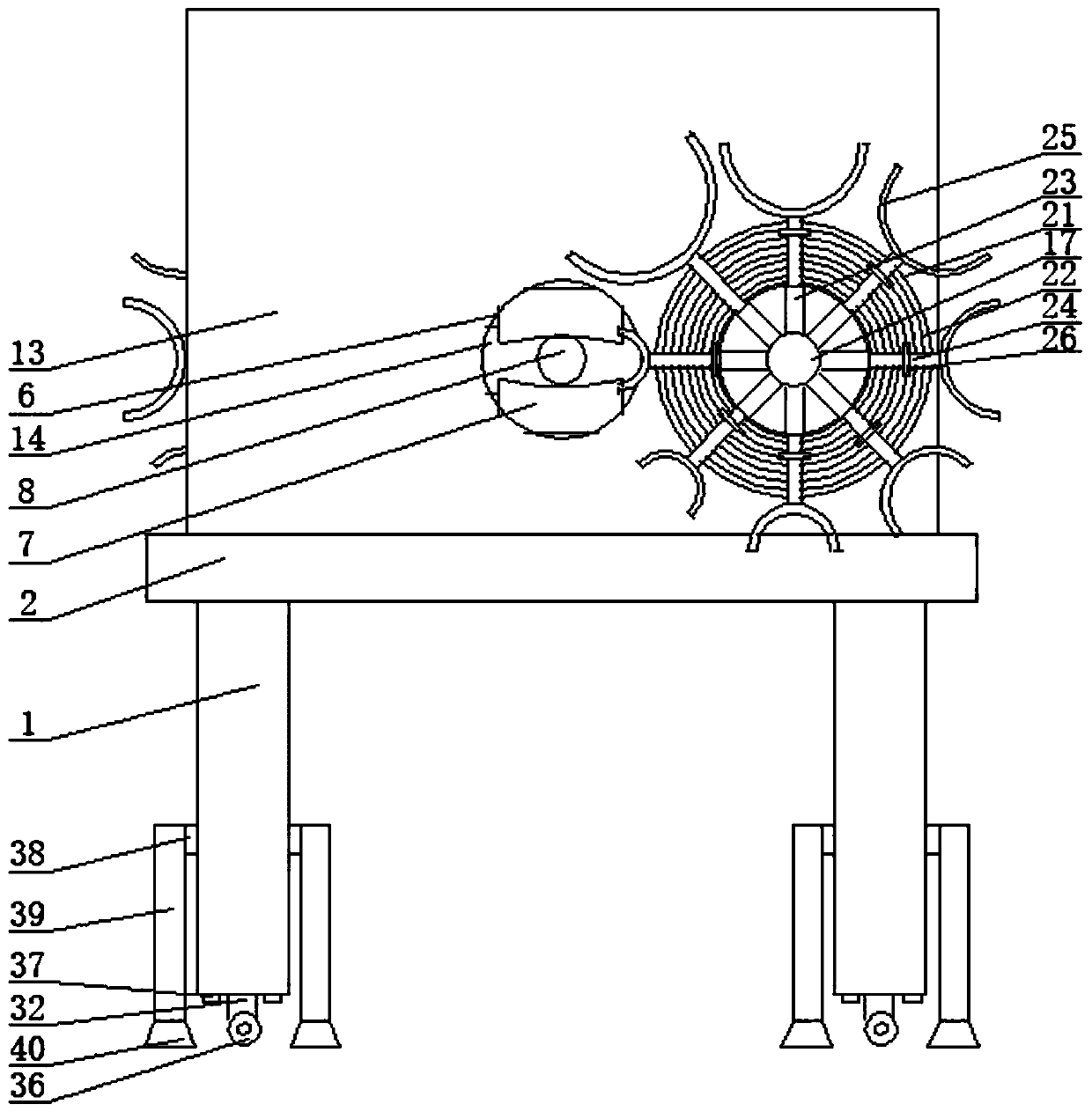 Adjustable steel bar surface rust removal device used in building field