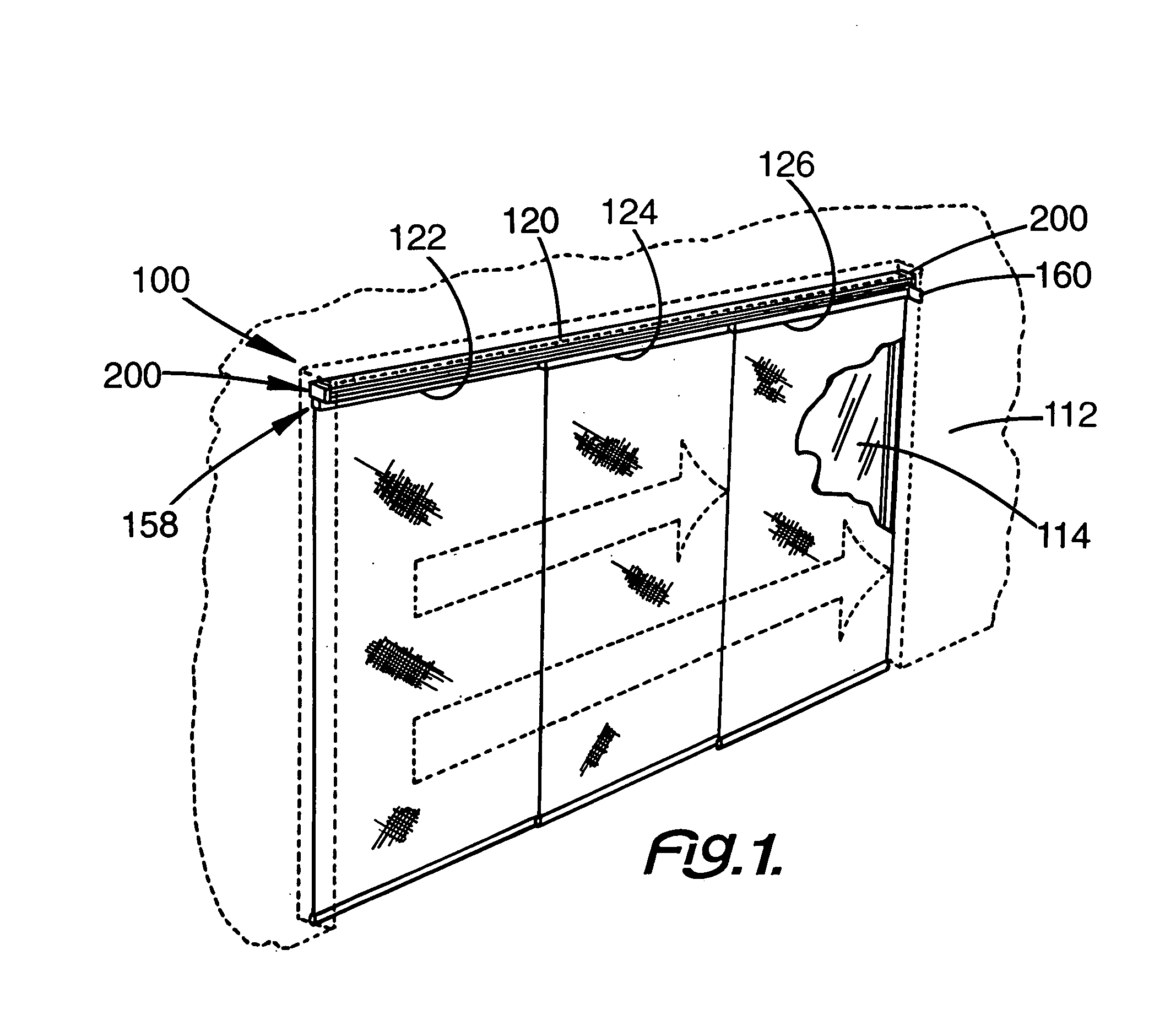 Multiple panel track system for a window covering assembly