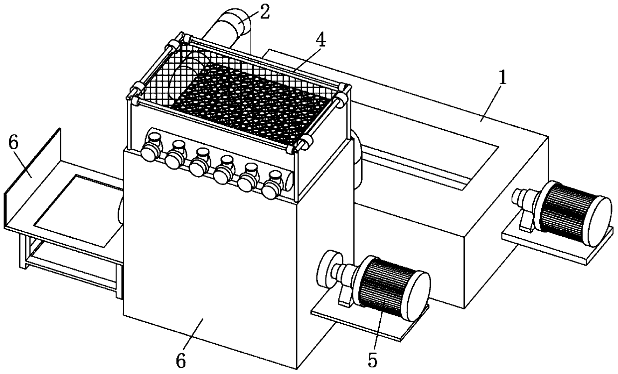 Shredded paper processing and collecting device capable of reducing dust greatly