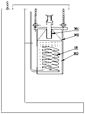 A spent fuel transport container waste heat removal device