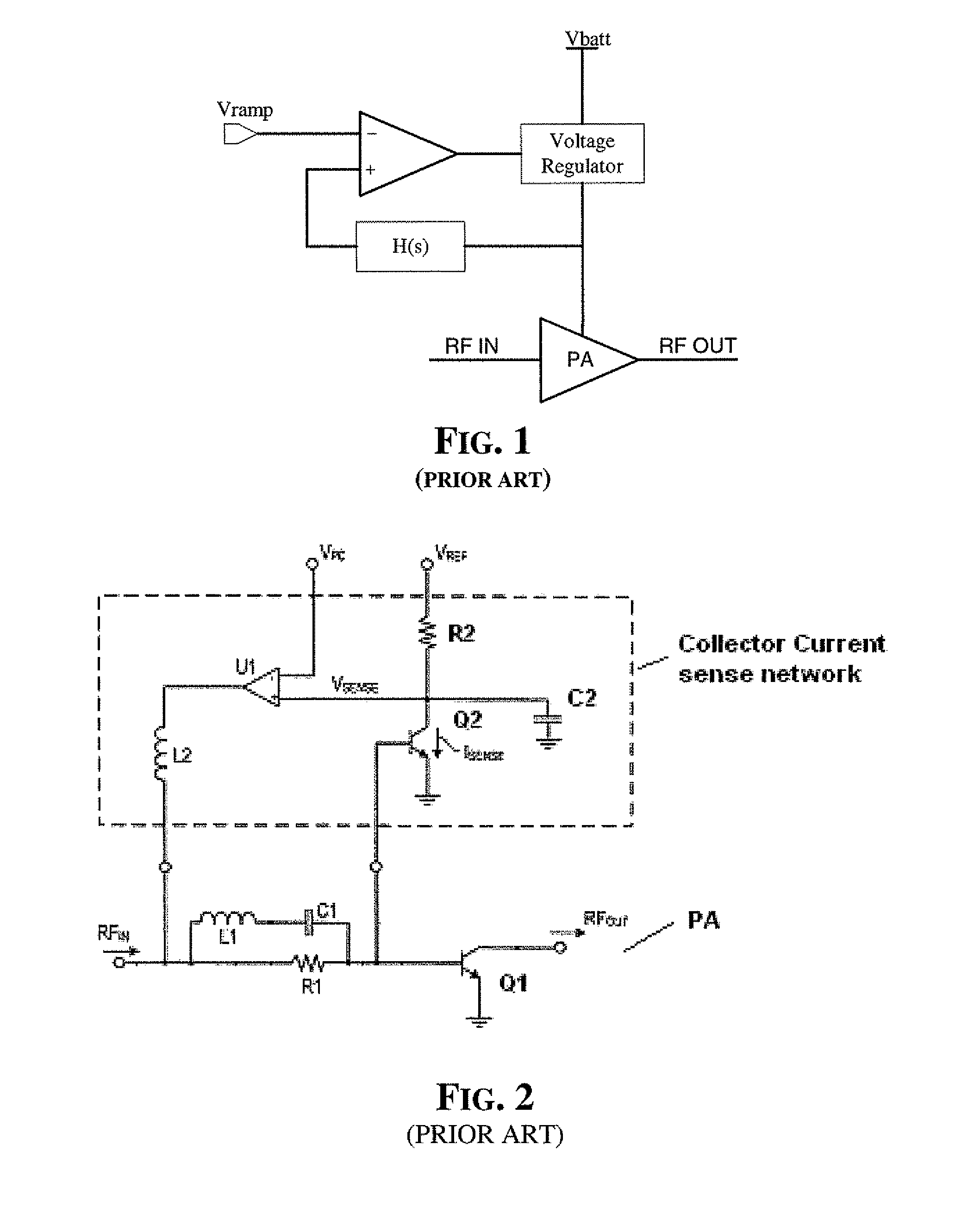 Output power control of an RF amplifier