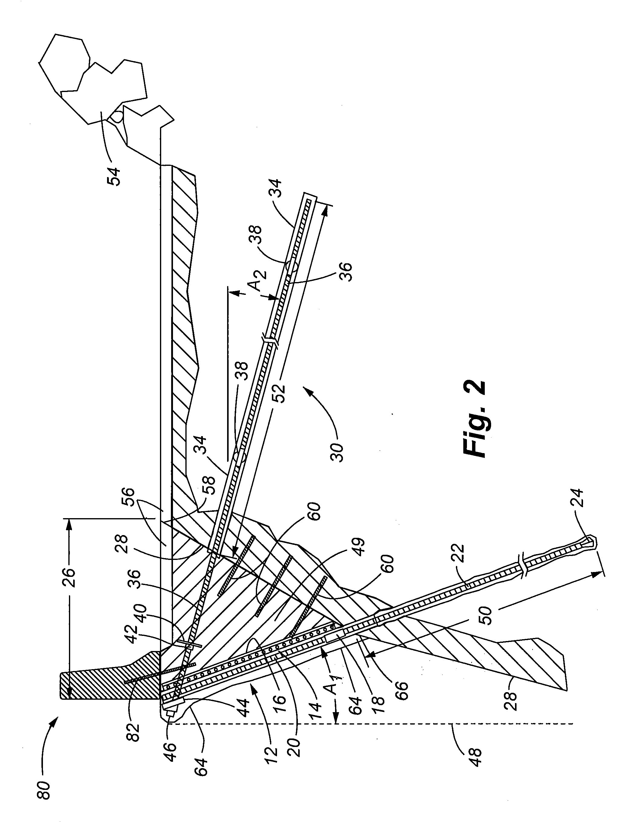 System and method for increasing roadway width incorporating a reverse oriented retaining wall and soil nail supports