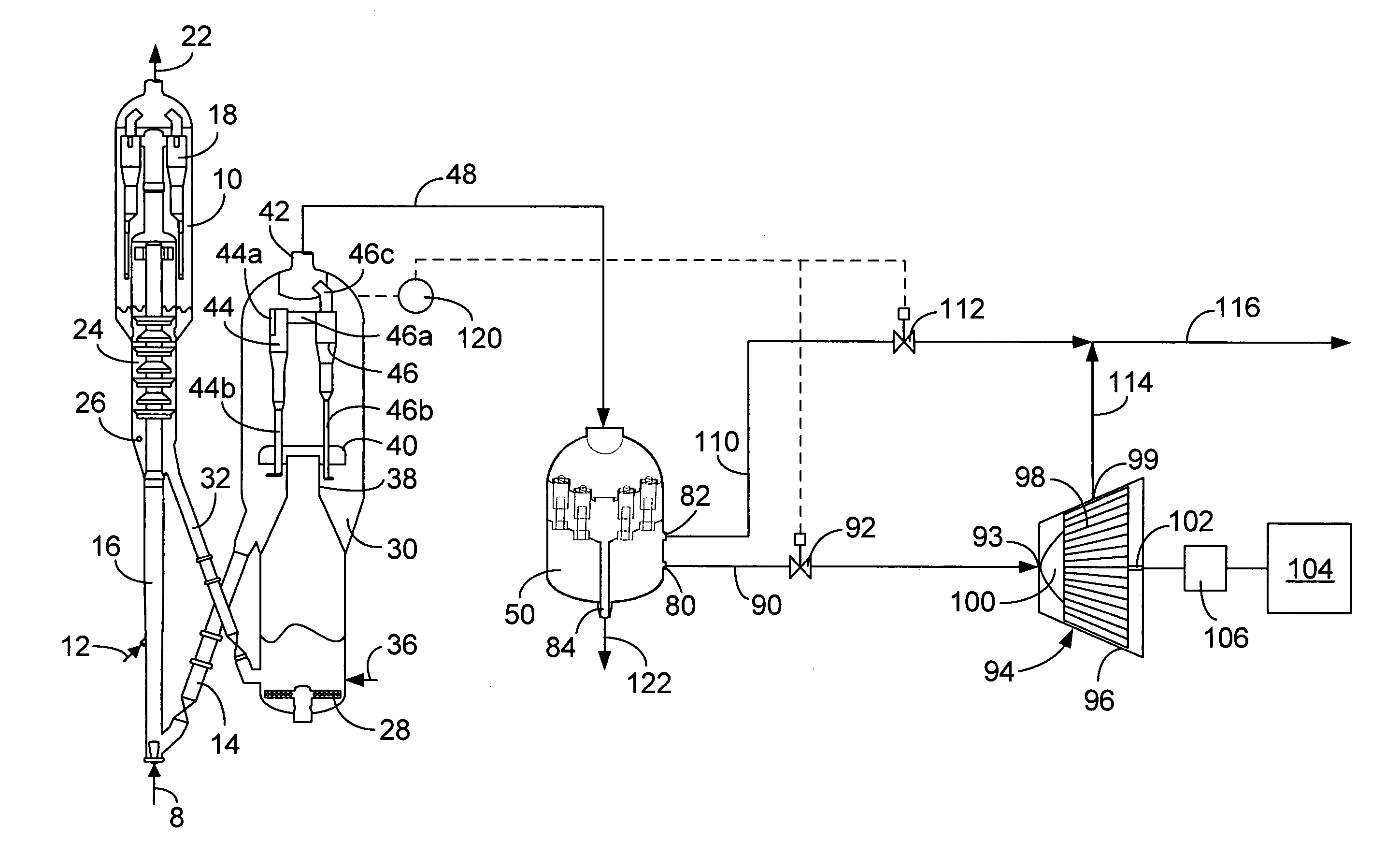 Apparatus and process for power recovery