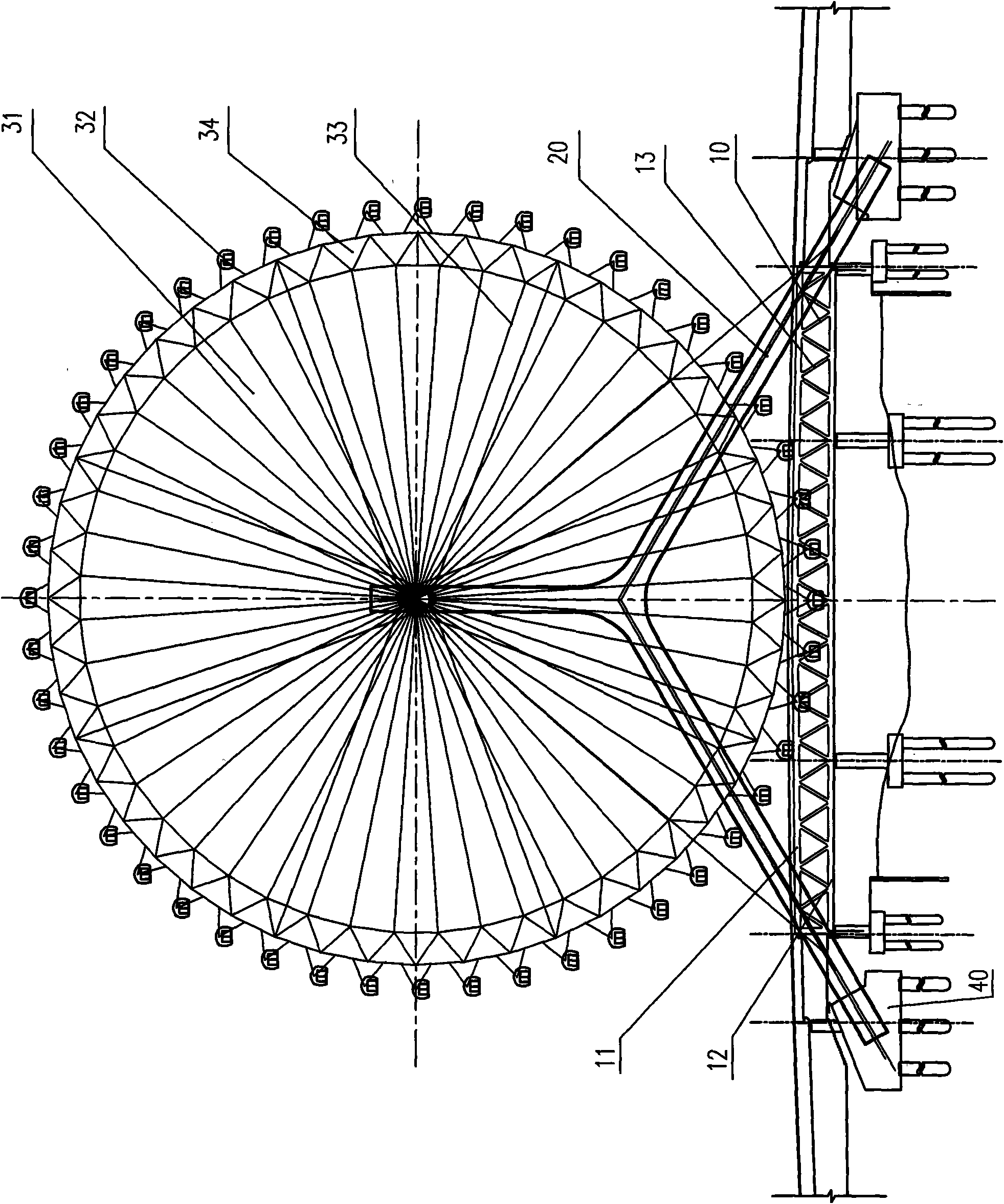 Dual-layer steel truss-Ferris wheel combined bridge