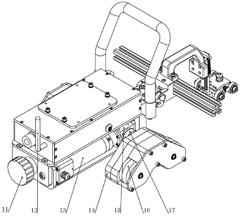 Traveling equipment for TOFD (time of flight diffraction) detection and use method