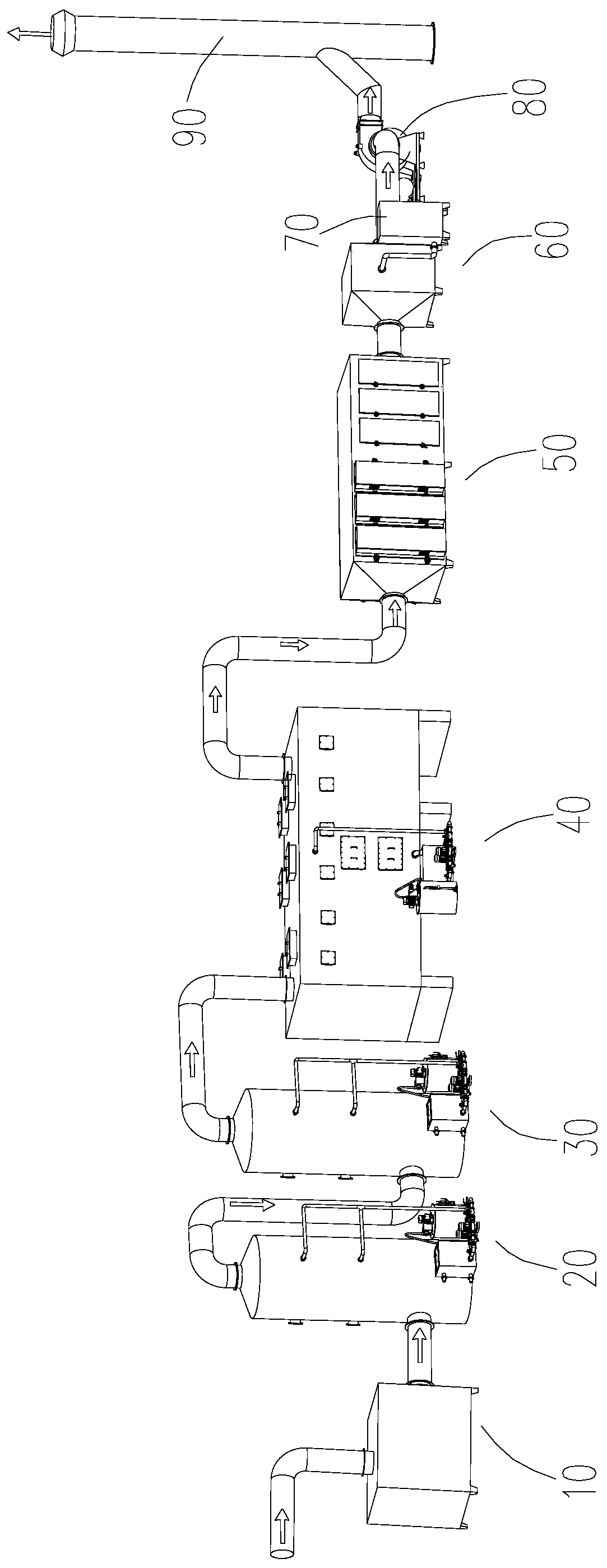 Grease processing industry frying furnace waste gas purification device and grease processing industry frying furnace waste gas purification method