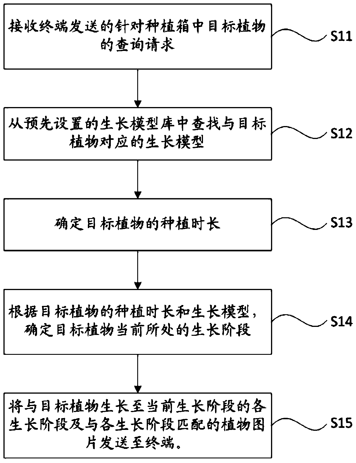 Method and system for displaying plant growth process in planting box