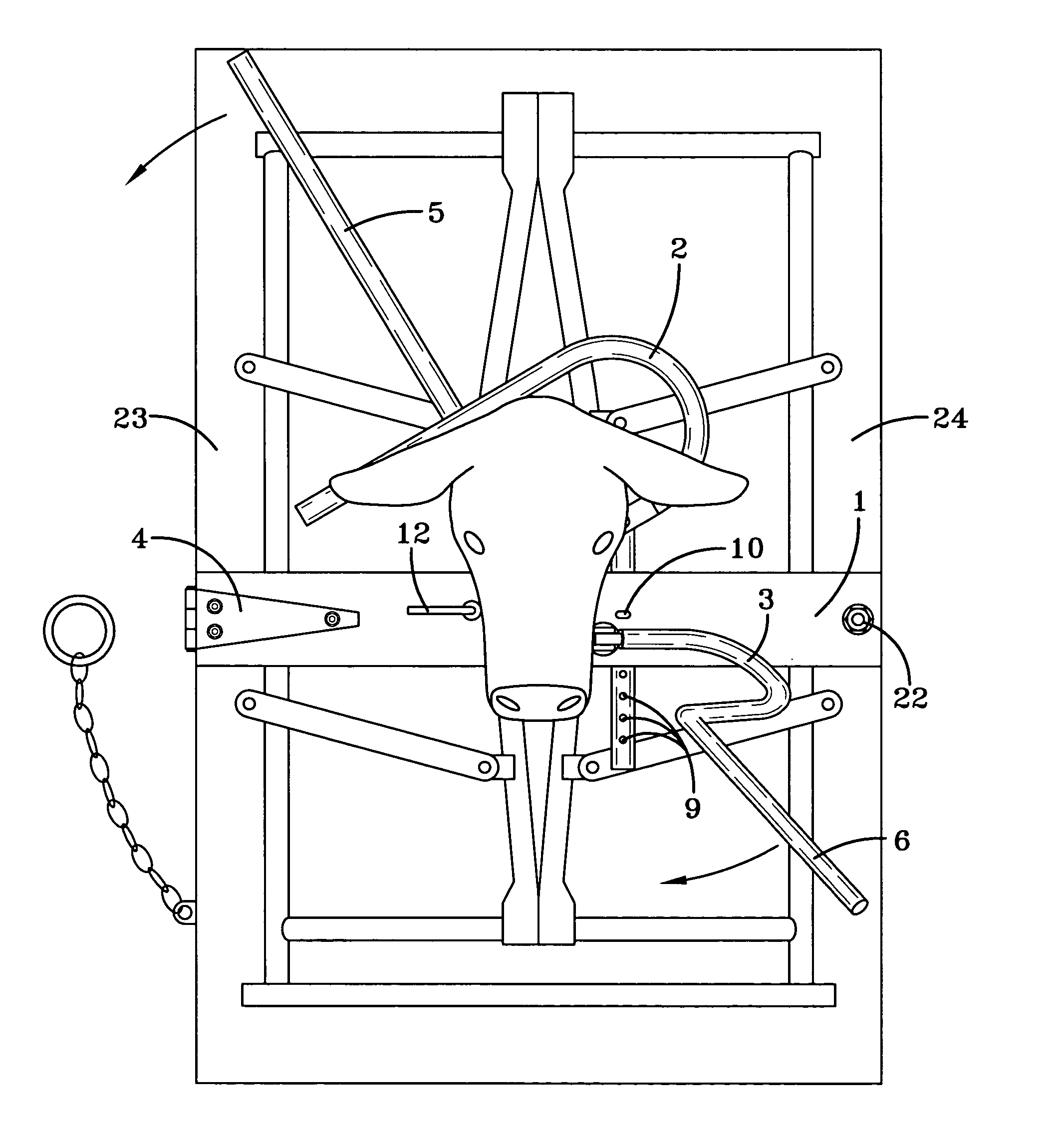 Head restraint for animal control chute