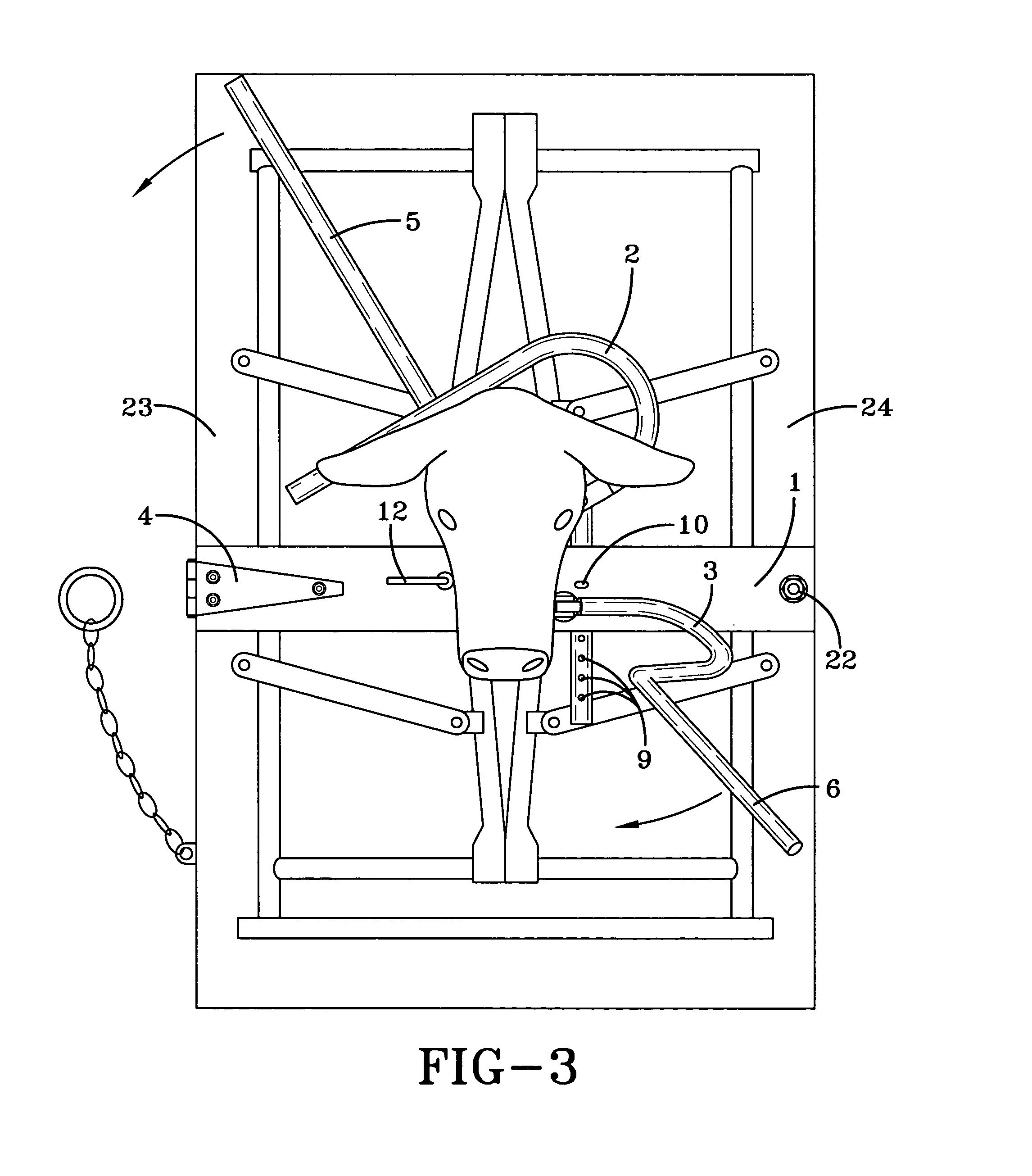 Head restraint for animal control chute