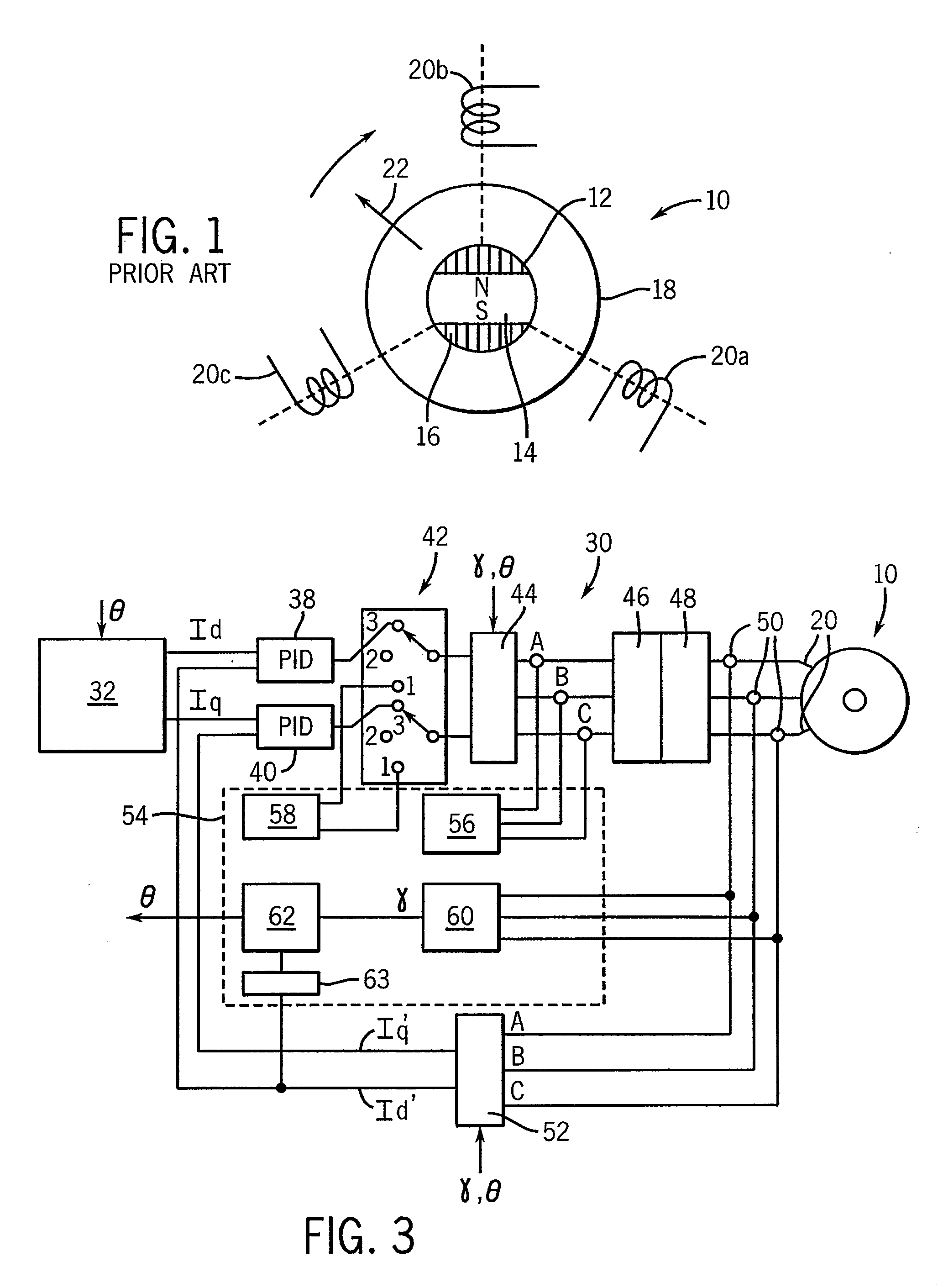 Method and apparatus for identifying orientation of a stationary rotor in a sensor-less pmsm