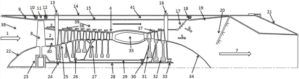 Intelligent engine adopting self-adaptive machine case and self-adaptive fan