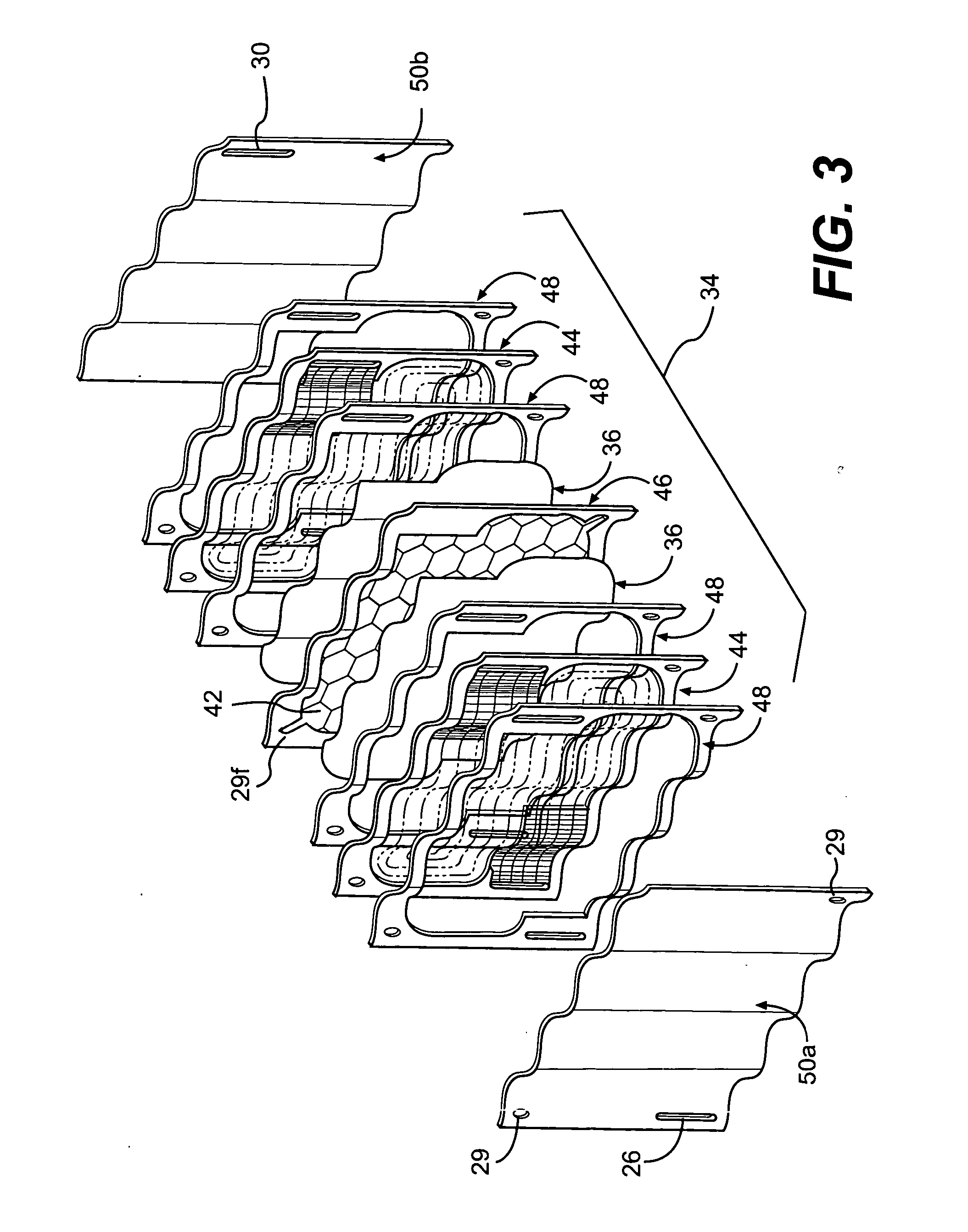 Fuel deoxygenation system with non-planar plate members