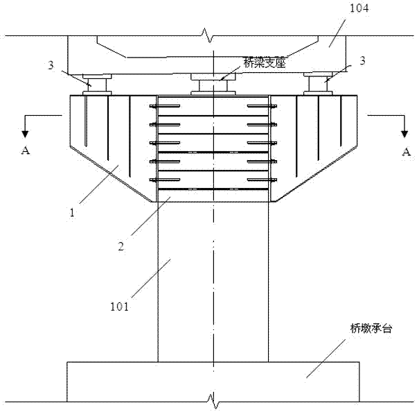 Anti-overturning strengthening method for single-column pier bridge