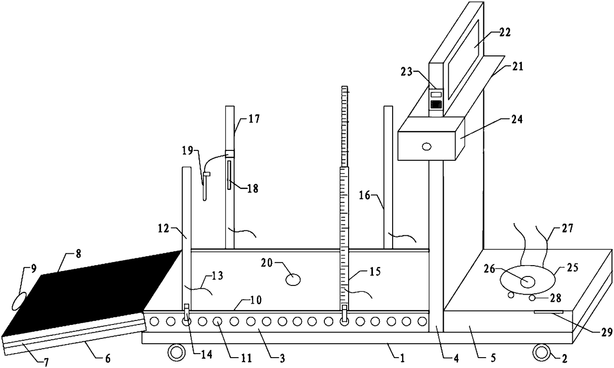 Examination device special for animal husbandry veterinarians