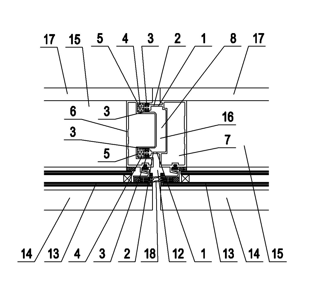 Unit curtain wall structure capable of improving water tightness