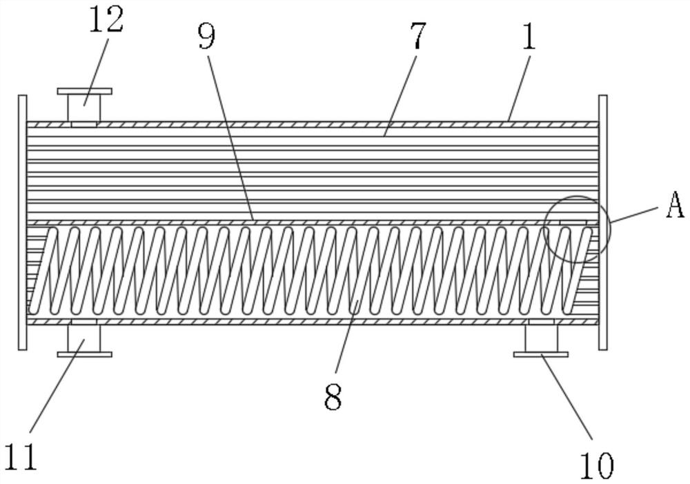 A shell and tube heat exchanger