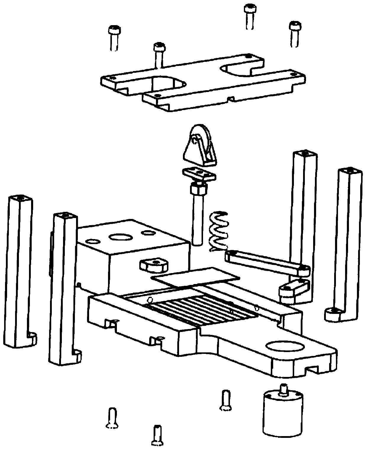 Ionic polymer metal complex base film surface directionally coarsening device