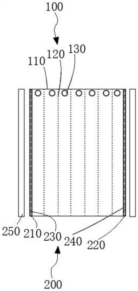 Folding shower curtain and pleating device thereof