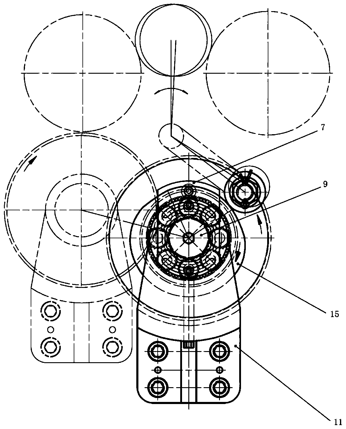 Ink supply system with planetary deceleration cam device