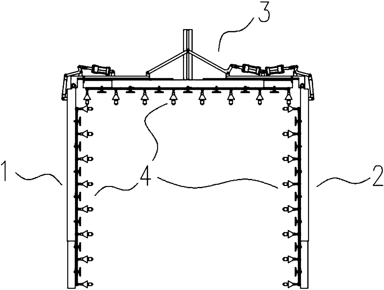 Forest spraying-machine profiling machine arm and profiling spraying method thereof