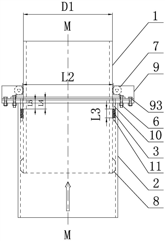 Low-friction high-reliability expansion joint for pulverized coal pipeline