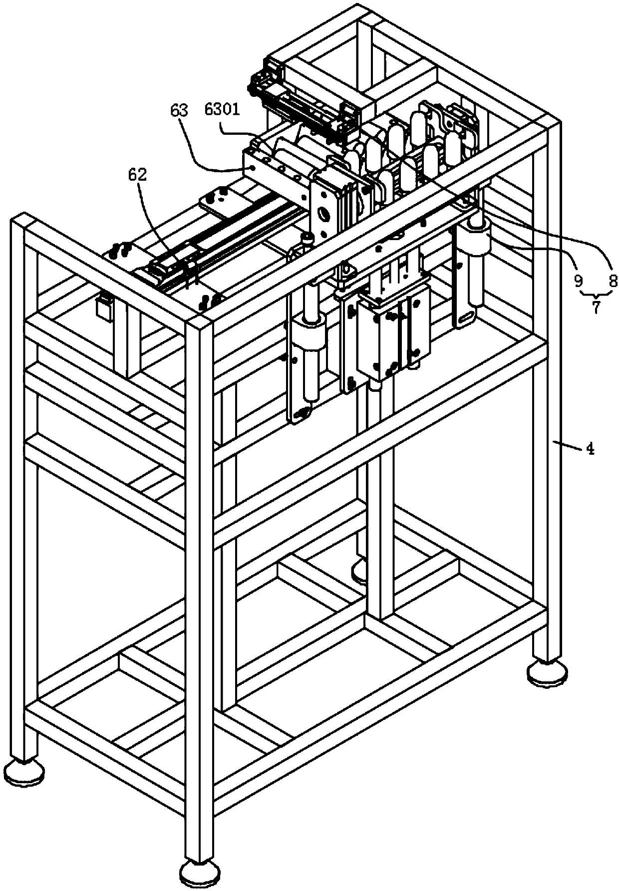 Stacking-pushing-type pipe body fully-automatic feeding device and method