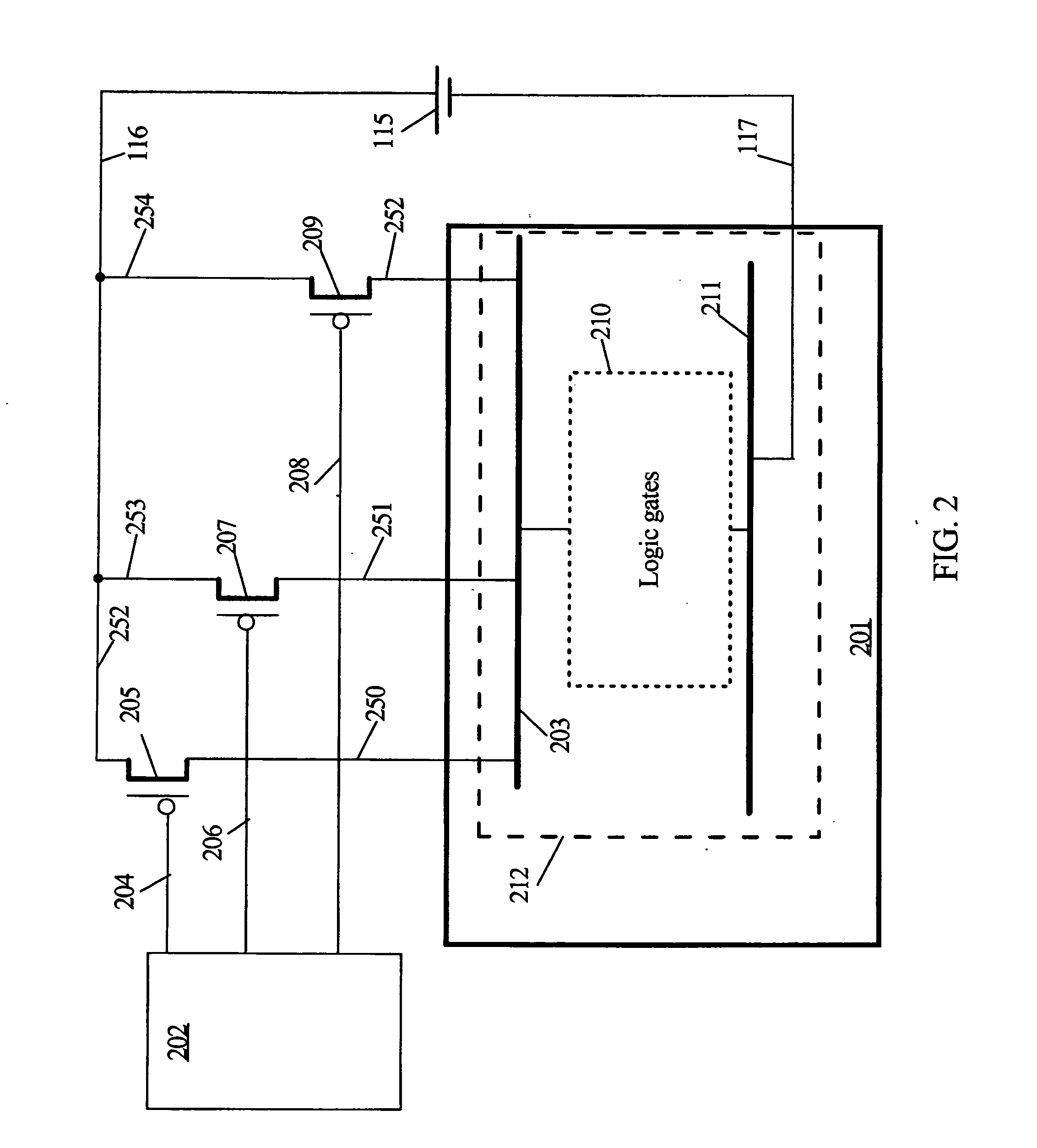 Power-gating cell for virtual power rail control